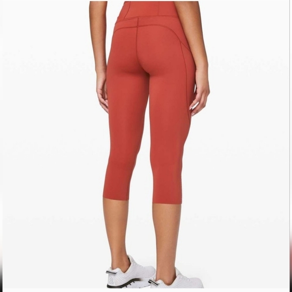 lululemon athletica Pants - Lululemon Fast and Free Crop II 19" Nulux Cayenne size 12